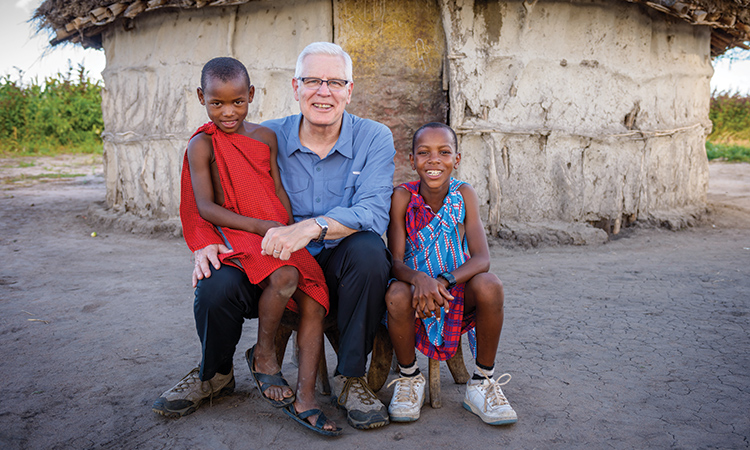 Rich Stearns with kids